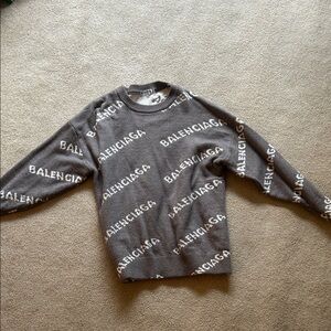 Balenciaga Charcoal Logo Sweater